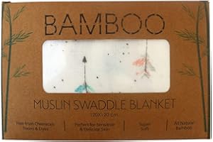 IMMACULATE TEXTILES XL Unisex Premium Bamboo Baby Muslin Swaddle Blanket/Wrap - 120x120cm (47x47in) - 70% Bamboo / 30% Cotton : Lightweight, Breathable & Super Soft : Suitable for Newborn Baby Boys or Girls (Arrows)