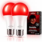 KILOMVIK Melatonin Red Night Light Bulb 7W, E27, Pack 2, 0% Blue Light | Coarse Thread, 625 nm, Flicker-Free, Low Consumption
