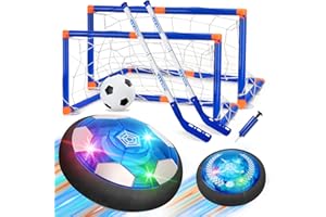 Nazano 3-in-1 Air Power Fußball Set mit LED-Beleuchtung, Fussball Geschenke Jungen, Air Fußball Set für Kinder 6-12, Schwebender Fussball für Indoor & Outdoor - Weihnachten & Geburtstag - Hover Ball