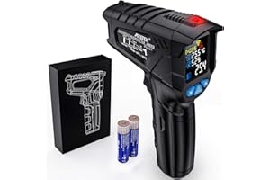 Infrared Thermometer MESTEK Digital Laser Temperature Gun IR Non-Contact with Humidity Color LCD Screen -58℉~1472℉(-50℃~800℃) Adjustable Emissivity Alarm Cooking BBQ Oven Pizza Car Fridge