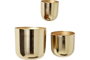 Deco 79 Planter, Metal, Gold, S/3 9, 7, 6" H