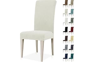 ‎YSTYLE Ystyle Stretch Stuhlhussen 6er Set, Stuhlbezug Elastisch Abnehmbarer Waschbarer, Universal Hussen Für Stühle, Stuhlbezüge Chair Cover Für Hotel Bankett Küche Restaurant Hochzeit Party, Naturweiß