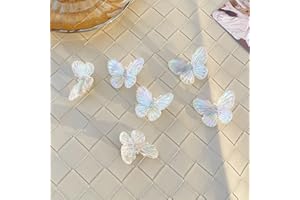 UMIIN Hair Clips, Crocodile Clips Butterfly Hair Accessories for Women Girls, 6-Pack Lovely Headwears Styling Tools for Party Daily Performance, Creamy White