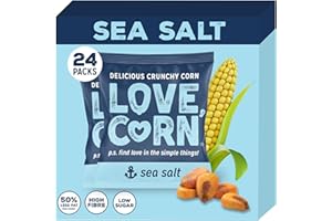 LOVE CORN Sea Salt | Delicious Crunchy Corn Snack | 24 x 20 bags | Low Sugar, Gluten Free, Vegan