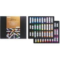 Mungyo MPHM-100WL Gallery Artists' Handmade Soft Pastels Landscape Shades, Set of 100 in Wooden Case, Hand-Rolled Pastels in Artist Quality, Soft