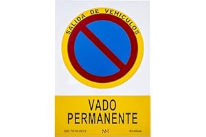 Normaluz NM RD40048 - Señal Vado Permanente PVC Glasspack 0.7 mm 21 x 30 cm, Rojo