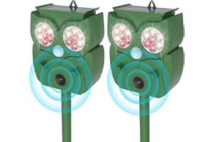 HULAXILOTI Katzenschreck Ultraschall 2 Stück, Katzenschreck für Garten, Wasserdicht IP65, 5 Vertreibungsmodi, zur Vertreibung von streunenden Katzen, Tauben und Anderen Tieren