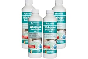 ‎HOTREGA HOTREGA Whirlpool-Desinfektion 2in1 4X 500 ml | Whirlpool Reiniger | Desinfiziert und entkalkt | Kraftvoll gegen Kalk Bakterien Viren & Gerüche