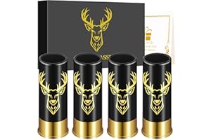 LKKCHER NOVELTY Lot de 4 Verres à Shot en Forme de Tête de Cerf avec Boîte Cadeau, Cadeaux de Fête de Mariage, Anniversaire, Fête des Pères, Cadeaux de Chasse au Cerf, Petites Tasses à Shot, 45ml, Plastique, Noir