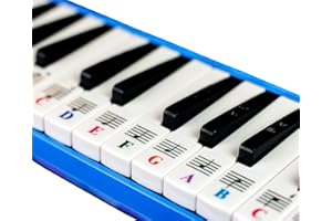 QMG Melodica 32/37 klawiszy, przezroczyste i zdejmowane naklejki na fortepian, wyprodukowane w USA