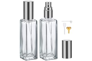 Segus Perfume Bottle Refillable Spray, 2 Pcs 20ml Aftershave Travel Bottle, Empty Glass Perfume Spray Bottles, for Purse, Handbag, Pocket and Luggage (Grey)