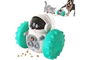 MMSGA Juguete de Distribución de Alimentos para Perros y Gatos,Alimentador de Comida Juguete,Carro de Equilibrio no Accionado Eléctricamente, para Entrenamiento de IQ y Habilidades de Forrajeo (Azul)