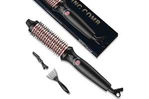 UKLISS Thermal Brush, Brosse Chauffante Ronde 32 MM, Thermal Brush 3 en 1 avec Peigne Chauffant, Brosse Thermique Volumatrice,Brosse Lissante pour Cheveux, Hot Brush Create Root Volume & Loose Curls