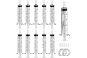 REYSHIN 10 Stück Kunststoff Spritzen mit Schlauch 20ml, Einwegspritze Plastikspritze&Futterspritze Dosierspritze in Einzelverpackung. Ideal für feine Dosierungen, Hobby, Handwerk und Haustiere (10, 20ml)