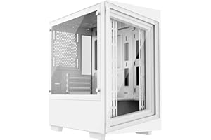 iONZ PC Gaming Case Micro ATX Mini Tower - Compact Glass Series | White Tempered Glass (G1 Edition Case Only)