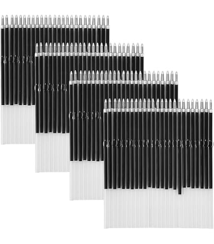 100 Recharges De Stylo Gel Noir - Cartouches à Pression Pour Stylos à Bille - Pour Bureau, écriture Fluide - Format Standard - 6