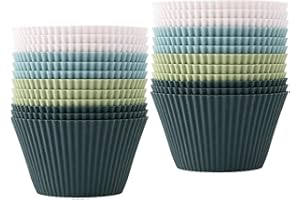 YouJabz Moldes de silicona estándar para magdalenas, 4 colores, antiadherentes, sin BPA, aptos para lavavajillas (24)