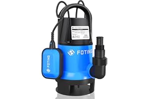 FOTING 900W Submersible Water Pump for Dirty/Clean Water, 14000 L/H Electric Sump Pump with Float Switch, Portable Water Pump to Empty Pool, Drainage Pump for Garden Pond, Pools, Hot Tub, Ditches