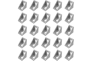 BuxiuGK 25 Piezas Soportes Esquina de Aluminio 20 x 20 mm 2020 Escuadra Ángulo L para Perfil Aluminio Extrusión Fijación de Industria Hogar