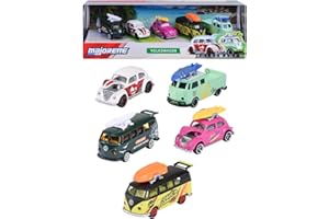 Majorette - Volkswagen 5 Pièces Giftpack - 2 Modèles Exclusifs - sous Licence - Véhicules à Roues Libres - Reproduction Originale à l'Echelle 1/64ème - Fonctions de Jeu - A Partir de 3 Ans