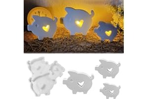 ‎WISIRENT 3 Stück Silikonform Schwein WISIRENT, Silikonformen Gießformen Schwein Silikon Gießform Herz, Glücksschwein Gießform Silikonform Schwein Kerzenhalter Gipsform Herz Zum Gießen für Bastelarbeiten, Seife