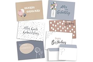 ‎BERILUDESIGN beriluDesign 20 Geburtstagskarten Set mit Umschlägen - Glückwunschkarten, Postkarten zum Geburtstag - Happy Birthday Karten - ideal als Grußkarte oder Gutschein (20 Karten + 20 Umschläge)