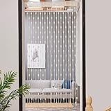 PINDIA Sheer 1 Pc Decorative Heart Curtain Room Door Curtain - White 6Ft, Rod Pocket Curtains, Polyester Blend, Heart Net Patch