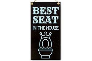 CARISPIBET «Best Seat in the House» | Cartel de decoración para el hogar con texto "Mejor asiento de la casa", decorativo para el baño, divertido y chistoso (15,2 x 30,4 cm)