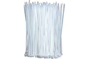 KAXIMON Lot de 100 serre-câbles blancs transparents - En plastique - Longs et résistants à la traction de 18 kg - Auto-bloquants - Pour bureau, maison et extérieur - 300 mm x 4 mm