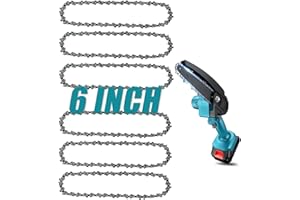 ANCKNE 6 Inch Chainsaw Chain, 6 Pieces Replacement Chains for All 6-inch Cordless Electric Portable Mini Chainsaws, Durable Carbon 6Inch Chainsaw Chains for Pruning Shears and Wood Cutting