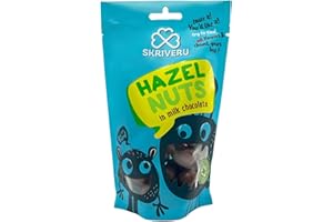 SKRIVERU Skrīveru Hazelnuts in Milk Chocolate 120g – Crunchy Roasted Nuts Coated in Smooth, Creamy Belgian Cocoa for a Deliciously Satisfying Treat