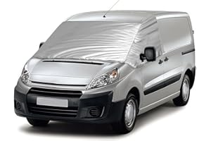 RASHION Housse de Pare-Brise Avant Compatible avec Citroen Jumpy Fiat Scudo Peugeot Expert 2007-2016 Toyota Proace 2013-2016 - Extérieur Pare-Soleil de Fenêtre Camping-Car Contre Soleil Neige Gel