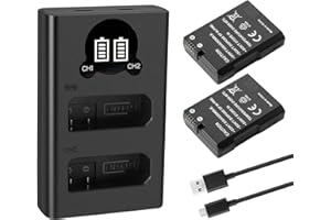 JOIRY 2X EN-EL14 EN-EL14a Batteria di Ricambio Compatibile con Nikon D5600 D5500 D5300 D5200 D5100 D3500 D3400 D3300 D3200 D3100 Df Coolpix P7800 P7700 P7200 P7100 P7000