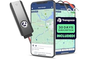 Transpoco Localizador GPS para Coche 4G (GS900) - Rastreador en Tiempo Real con Tarjeta SIM incluida, Plan de 30 días, aplicación para iOS/Android, geovallas y alertas antirrobo
