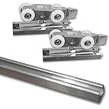 Schiebetür Beschlagset mit Laufwagen/Laufkatze | Wartungsfreie Geräuscharme Laufrollen | 2 Auflaufstopper mit Festhaltefunkti