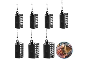 ATSGJLZN Futterkorb Angeln,7 Stück Rund Feeder Zubehör mit Gewichte und Wirbel Snap,Feeder Futter10g/15g/20g/30g/40g/50g/60g für Outdoor Angeln