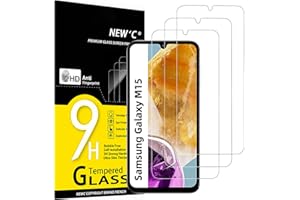 NEW'C 3 sztuki Szkło dla Samsung Galaxy M15 5G Hartowane i Folia Ochronna Ochraniacz Ekranu - Bez pęcherzyków powietrza, odporność na zarysowania