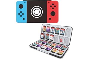 HEIYING Custodia per schede di gioco per Nintendo Switch&Switch Lite,Custodia portatile per schede di gioco Switch OLED con 24 slot per schede di gioco e 24 slot per schede Micro SD. (Classic Buttons)