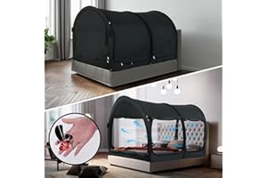 Alvantor Bed Canopy Dream Tents Privacy Space Twin Size Sleeping Tents Indoor Pop Up Portable Frame Curtains Breathable Gray Cottage (Mattress Not Included) Light & Air Ventilation