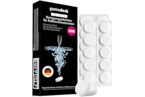 GASTRODOCK Cleaning Tablets for Fully Automatic Coffee Machines [20 x 2g] Made in Germany – Cleaning Tablets for Coffee Machines – Compatible with Siemens, Jura, Krups, Bosch, Miele, Melitta, WMF – Coffee Grease