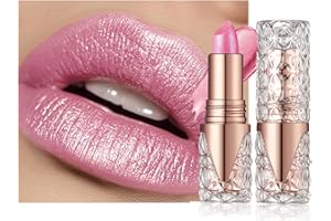 LESTPOLA Rouge a Levre Pailleté Métallique, Rouge à Lèvres Mat Longue Tenue, Très Pigmenté Shimmer Waterproof Baume a Levre, Finition Lustrée Diamant Lip Gloss, Glitter Lipstick, Maquillage Cadeau Femme - 02