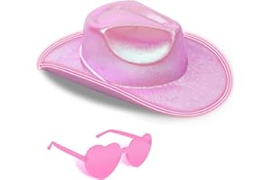 Goenb LED Cowboy Hut, Licht up Cowgirl Hut LED-Krempe Glitzernd Cowboyhut Damen Cowboy Hut Frau Cowboyhüte Für Damen Cow Girl Hut Cowgirl Kostüm Damen Für Halloween Party Karneval