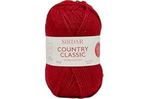 Sirdar Country Classic DK Double Knitting, (871), 50 g, Lana acrílica, Rojo (True Red), 125