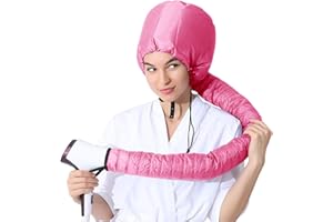 COANSEN Trockenhauben für Haare,Haartrockner mit Gummiband für Haarstyling, Tiefenpflege und Trocknen (Rosa)