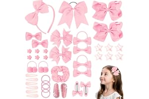 LOPHE Elastici e Mollette Capelli Bambina, 77 Pezzi Accessori Capelli per Bambine con Mollette, Set di Accessori per Capelli Decorazioni per Capelli per Festival Foto Puntelli e Daily(Rosa)