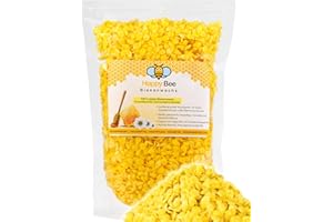 PROMORA 100% reine Bienenwachs Pastillen | 200 Gramm - natürliches Bienenwachs | Wachspastillen | Ideale Pastillen für Naturkosmetik, Kerzenherstellung und Bienenwachstücher - Beeswax