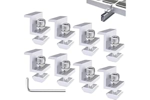 ITGOOS 8 PCS Solar Panel Holders Solar Panels Brackets Solar Module Brackets Solar End Clamps Adjustable Solar Panel Mounting Bracket Clamps for Motorhomes, Boats, Roofs, Walls