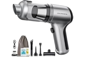 ColorCoral 4-in-1 Computer Vacuum Cleaner Handheld Vacuum Cleaner Cordless Mini Hoover 16000Pa Brushless Powerful Car Vacuum with 2Pack Cleaning Gel Keyboard Vacuum for Car Interior,Home, Desk