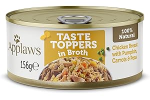 Applaws Nourriture Humide pour Chiens 100% Naturelle, Filet de Poulet avec Citrouille et Légumes en Bouillon - Lot de 12 boîtes de 156 g