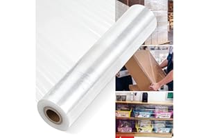 POWMAG Verpackungsfolie, Verpackungsfolie Rolle, Verpackungsfolie Transparent 30 cm breit, Verpackungsfolie für Möbel, Transparent Strechfolienrolle für Möbel, Umzug, Paletten, Transport
